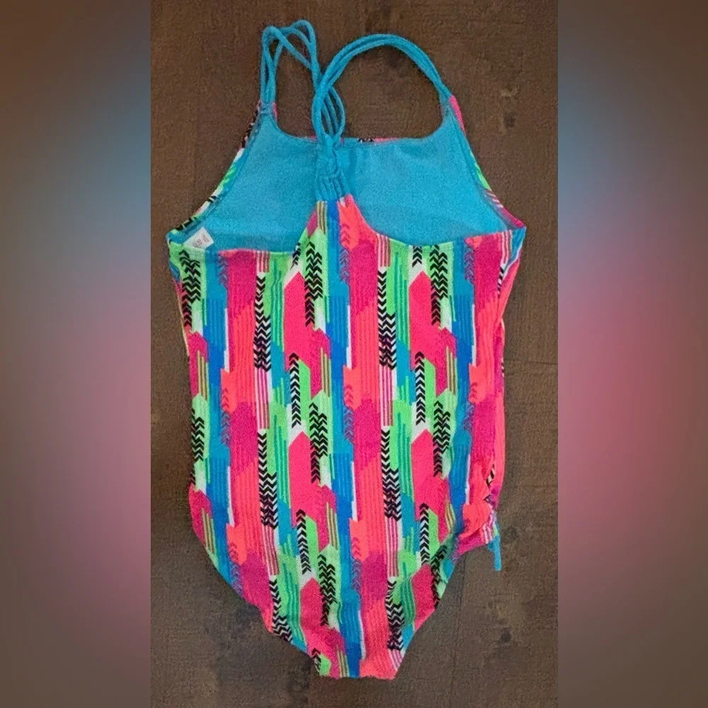 Justice girls youth one 1 piece bathing swim suit Sz 16